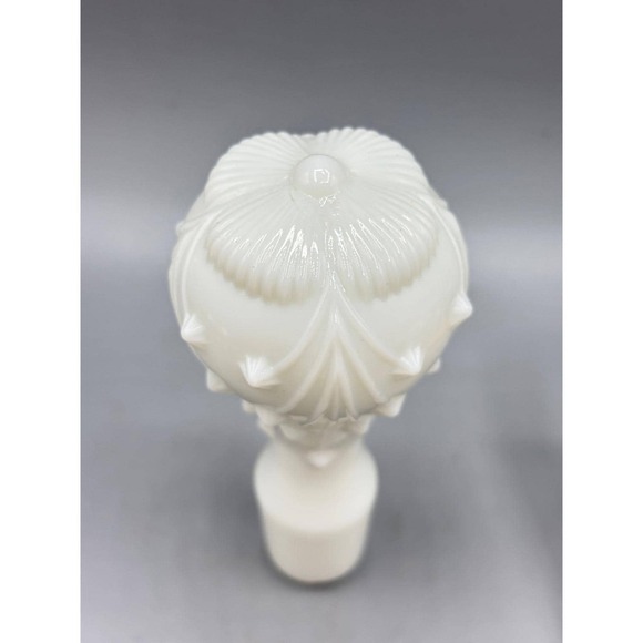 Vintage Milk Glass Decanter Stopper Spiked Hobnail Shell Top Replacement - Picture 3 of 7